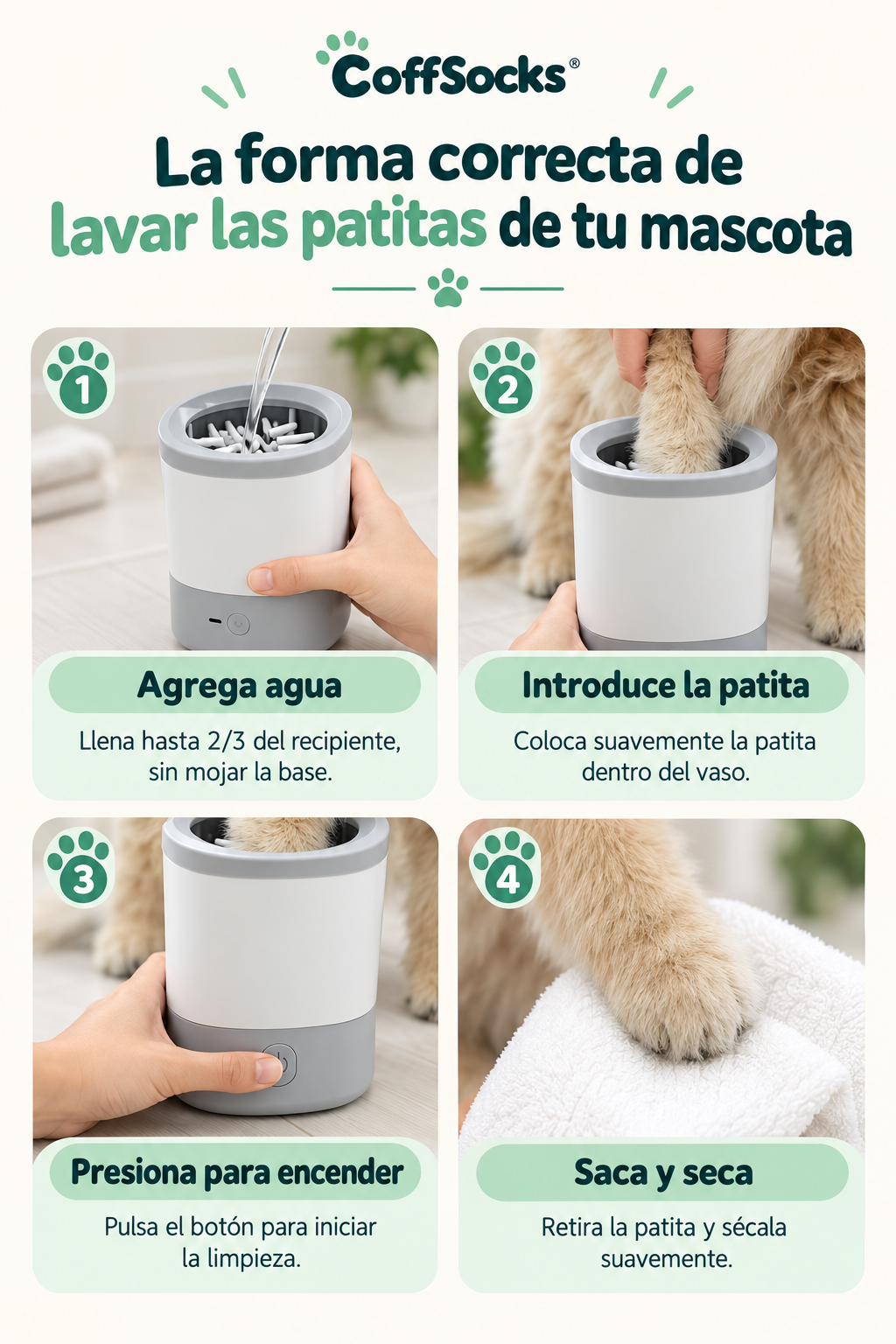 Lavapatas Eléctrico para Perros | CoffSocks